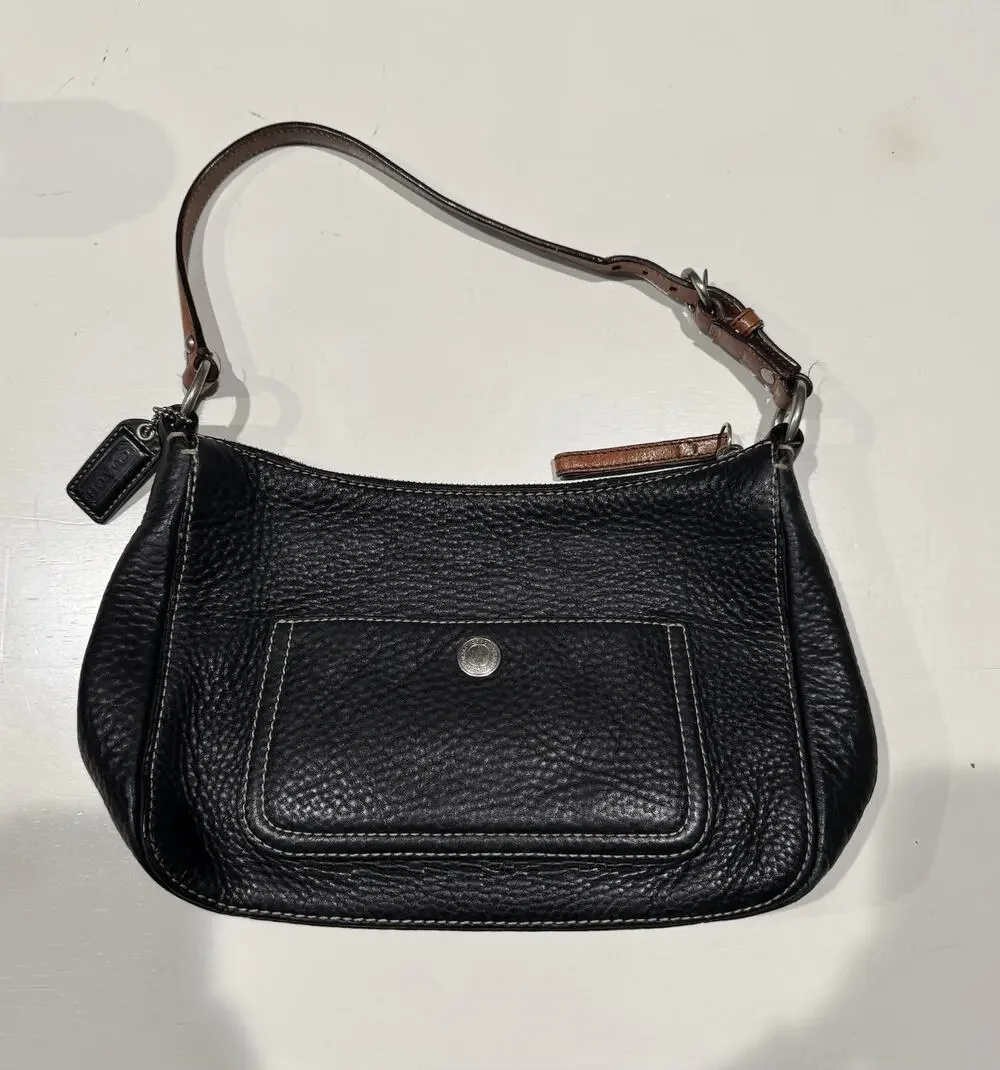 Coach vintage Chelsea y2k Hobo Shoulder Bag Pebbled Leather Black